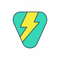 Filled outline Guitar pick icon isolated on white background. Musical instrument. Vector