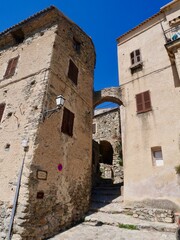 Fototapeta na wymiar Lama, a dreamy hilltop town nestled in the mountains. Corsica, France.