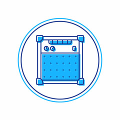 Filled outline Guitar amplifier icon isolated on white background. Musical instrument. Vector