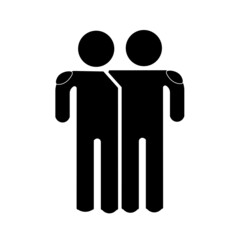 Friendship Icon in trendy flat style isolated on grey background. Friends symbol for your web site design, logo, app, UI. Vector illustration.