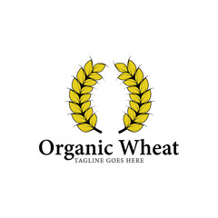 organic wheat logo vector template.