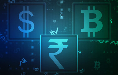 2d rendering Global Currencies illustration