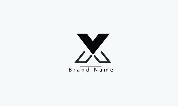 VX XV V X abstract vector logo monogram template