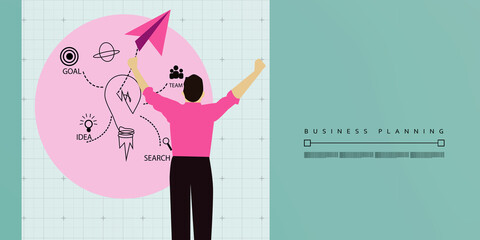 2D illustration business plan concept