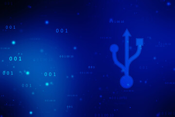 Naklejka premium 2d rendering USB icon