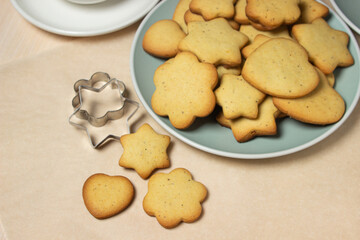 Homemade shortbread cookies. Delicious and light dessert.