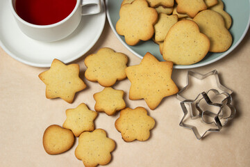 Homemade shortbread cookies. Delicious and light dessert.