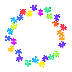 Game crux jigsaw puzzle rainbow colors parts