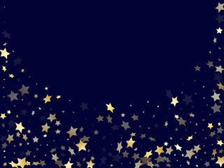 Gold gradient star dust sparkle vector background.