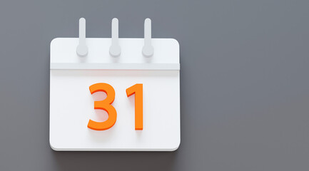 calendar minimal icon Symbol in 3D rendering isolated on gray background