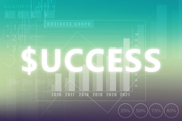 Fototapeta premium dollar success text . 2D illustration 