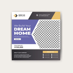 Fototapeta premium We build your dream home social media post template design vector