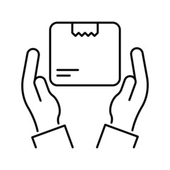 Giving Courier vector Outline Icon Design illustration. Shipping and Delivery Symbol on White background EPS 10 File