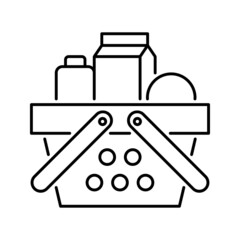 Grocery Delivery vector Outline Icon Design illustration. Shipping and Delivery Symbol on White background EPS 10 File