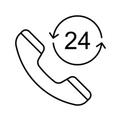 24/7 Services vector Outline Icon Design illustration. Shipping and Delivery Symbol on White background EPS 10 File