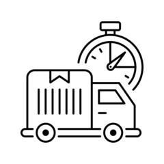 Fast Delivery vector Outline Icon Design illustration. Shipping and Delivery Symbol on White background EPS 10 File