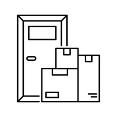 Door Delivery vector Outline Icon Design illustration. Shipping and Delivery Symbol on White background EPS 10 File