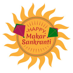 Happy Makar Sankranti greeting card, Indian festival Makar Sankranti greeting card design