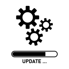 Icon with update system icon vector. Software development. Internet network. Digital download.