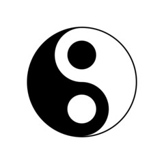Black and white yin yang symbol icon vector. Sign yin yang. Vector eps.