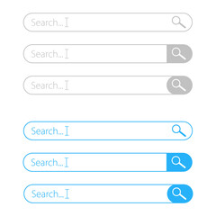 Vector set of search bar. Internet search bar. Web template for site design. Frame template.