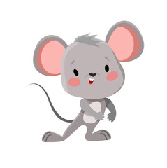 Vector cute mouse funny character with smile