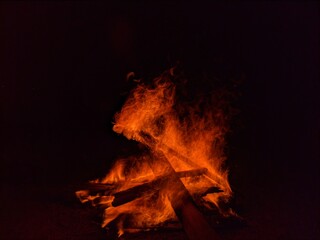 fire in the fireplace