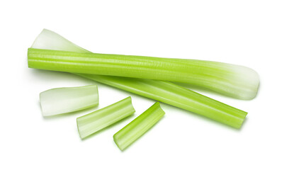 Fresh celery isolated on white background. Cooking ingredients.