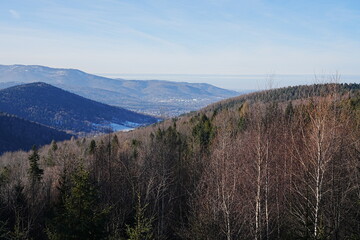Mountains range in Western Carpathians near Bielsko-Biala city, Poland