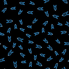 Line Ginseng root icon isolated seamless pattern on black background. Vector