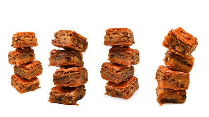 Tasty baklava isolated on white background.