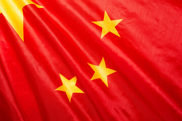 China flag waving as a background.