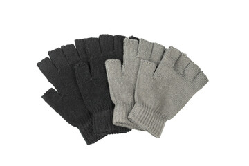 Black gloves isolated on a white background.