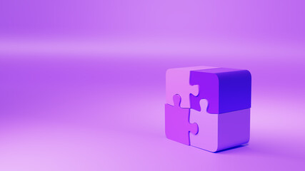 3D jigsaw puzzle pieces . Team work and Business concept solution. 3d illustration.