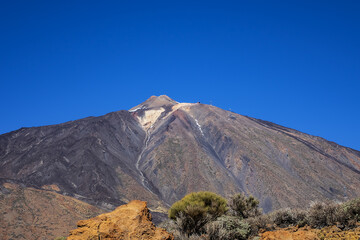 Beautiful view of Teide (Mount Teide) Volcano Mountain in Taide Park. Teide Peak is the highest point in Spain. Tenerife, Canary Islands, Spain.