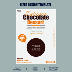 Delicious Chocolate Dessert Flyer Design Template