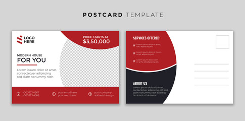 Fototapeta na wymiar Corporate postcard template design. Corporate Professional Business Postcard Design, Event Card Design, Direct Mail EDDM Template, Invitation Design