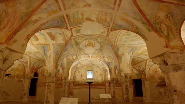 Interior of the basilica of Aquileia, an important city of the Roman Empire and then the main center for the spread of Christianity in northern and eastern Europe, Trieste, italy