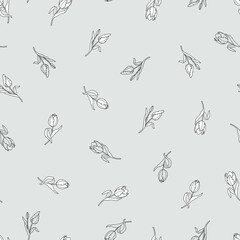 Tulip flowers seamless pattern. Stock vector illustration eps10.