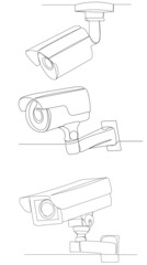 video camera one continuous line drawing, isolated, vector