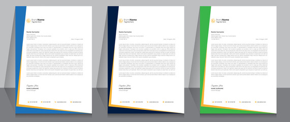 Obraz premium Letterhead format template, business style letterhead design template. Company letterhead template designs.