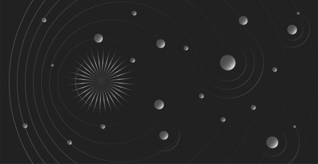 Abstract futuristic technology. Abstract background with dynamic lines and circles.