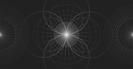 Abstract futuristic technology. Abstract background with dynamic lines and circles.