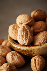 Close-up of walnuts in a bowl