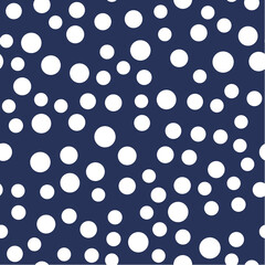 Simple vector seamless pattern with white circles on a blue background.