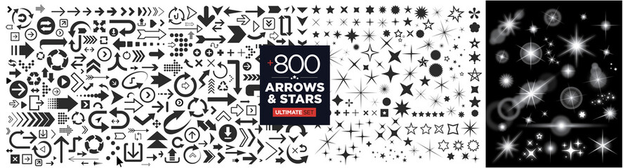 Arrows & stars stock illustration
