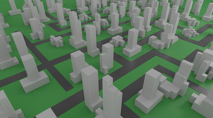 abstract city 3d rendering background