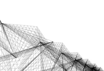 Modern architecture abstract drawing vector illustration