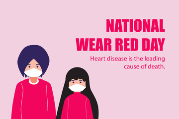 National wear red day. National awareness campaign for women about heart disease.