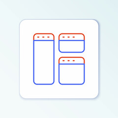 Line Browser window icon isolated on white background. Colorful outline concept. Vector